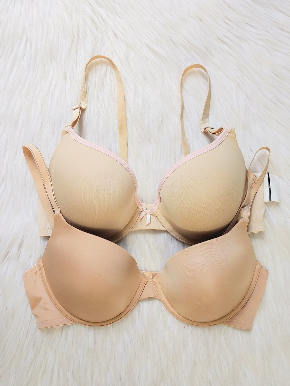 Calvin Klein & Maidenform Light Nude/ Skin Tone/ Beige Padded Push-Up Bras, 38C